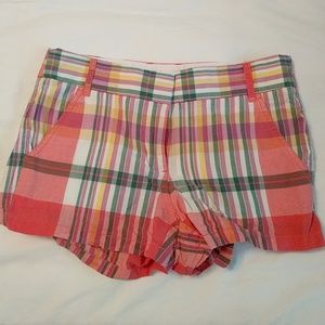 J Crew 4" Plaid Chino Shorts, size 0